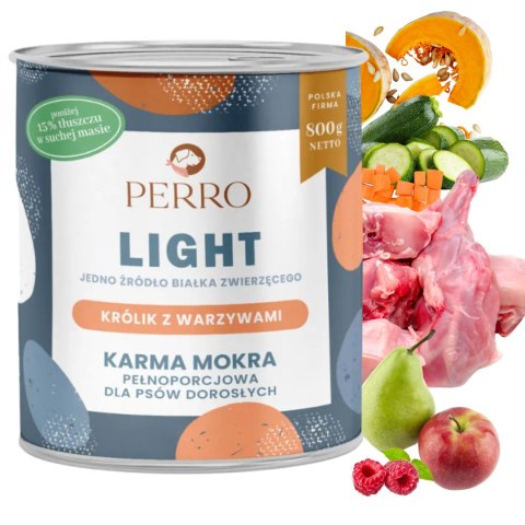 PERRO Light Królik warzywa 800g karma mokra dla psa monobiałkowa