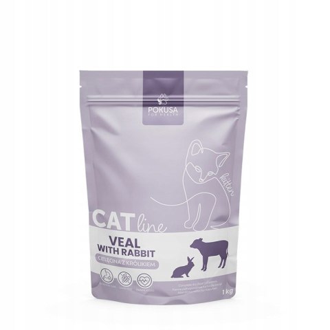 POKUSA KARMA SUCHA DLA KOCIĄT CATLINE CIELĘCINA Z KRÓLIKIEM KITTEN 1KG