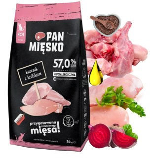 Pan Mięsko Kurczak z królikiem dla KOCIĄT 5KG karma sucha