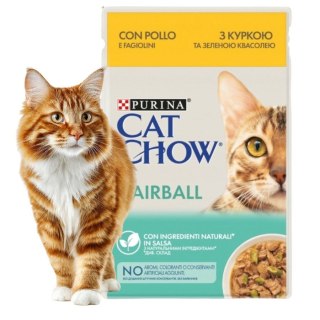 Purina Cat Chow Hairball Kurczak z Fasolką Saszetka 85g