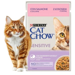 Purina CatChow Saszetka Kot Sensitive Łosoś-Cukinia 85g