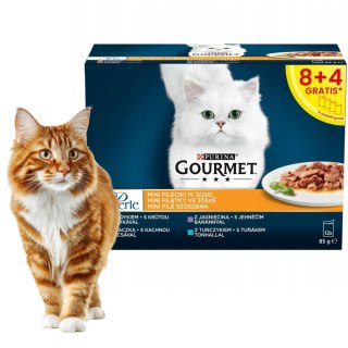 Purina Gourmet Perle Mini Fileciki w Sosie MIX12 x 85g