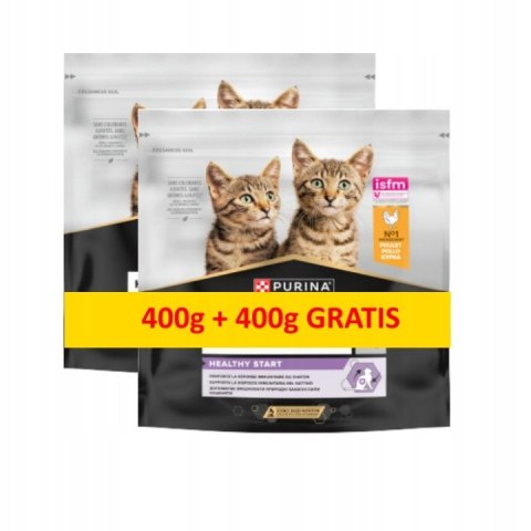 Purina PRO PLAN Kitten kurczak karma sucha 400 g+400
