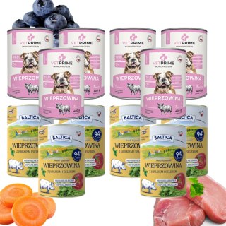 VetPrime Baltica Karma mokra Wieprzowina z jabłkiem 12x400g PYSZNE PUSZKI
