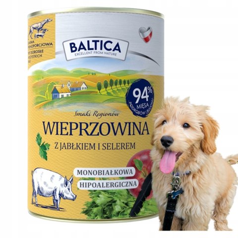 VetPrime Baltica Karma mokra Wieprzowina z jabłkiem 12x400g PYSZNE PUSZKI