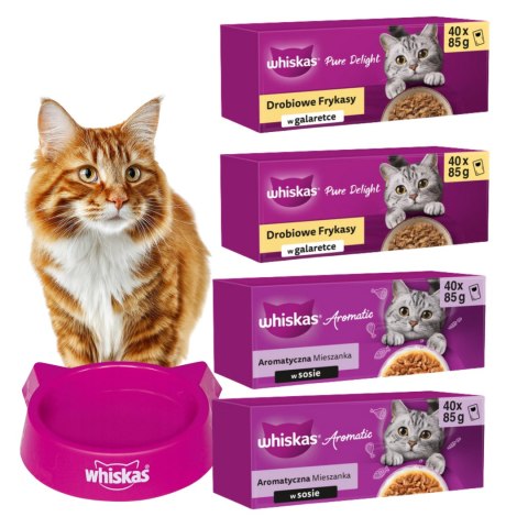 Whiskas MEGA PAKIET ZAPAS 160X85 DLA KOTA Z MISKĄ