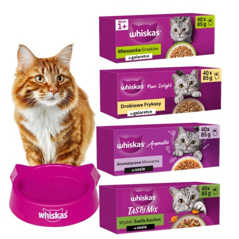 Whiskas MEGA PAKIET ZAPAS 160X85 DLA KOTA Z MISKĄ