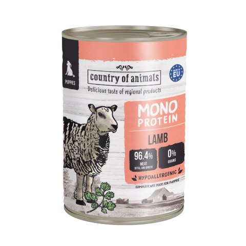 Wiejska Zagroda Country of Animals Dog Puppies Wet Food Monoprotein Lamb 400g