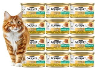 ZESTAW GOURMET GOLD SAVOURY CAKE KURCZAK I MARCHEWKA MOKRA KARMA DLA KOTA 12X85g