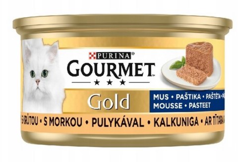 ZESTAW GOURMET GOLD pasztet/mus OPIS dla kotów z kurczakiem 12X85 g