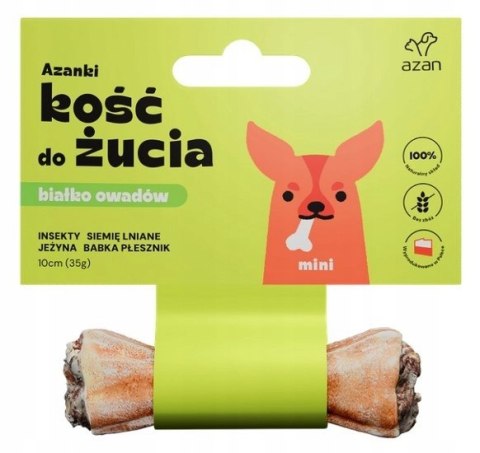AZANKI KOŚĆ Z INSEKTAMI I SIEMIENIEM LNIANYM, JEŻYNĄ MINI 10CM