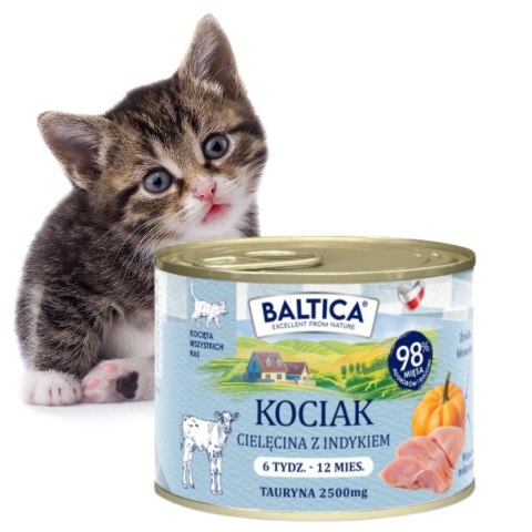 BALTICA Smaki Regionów Karma mokra Kociak Cielęcina z indykiem 185g