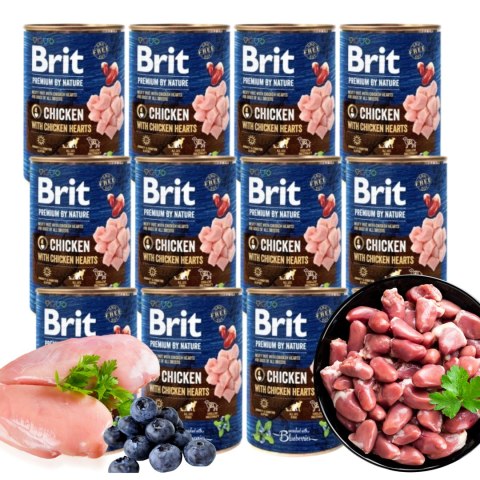 BRIT PREMIUM BY NATURE 12x400G CHICKEN&HEARTS