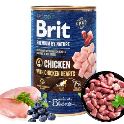 BRIT PREMIUM BY NATURE 400G CHICKEN&HEARTS