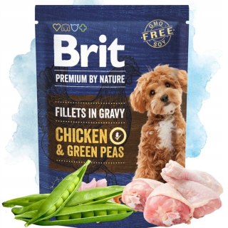 BRIT PREMIUM BY NATURE DOG POUCH 85G GRAVY FILLETS CHICKEN&GREEN PEAS 104-101241