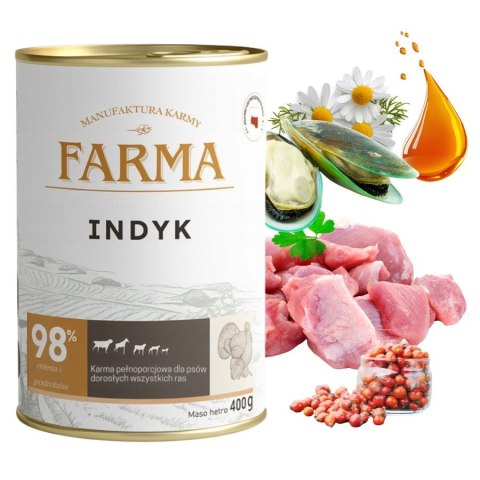 FARMA Select Indyk 400g - Karma mokra dla psa hypoalergiczna monoproteinowa