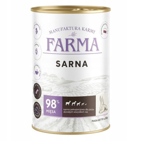 FARMA Select Sarna 400g - Karma mokra dla psa hypoalergiczna monoproteinowa