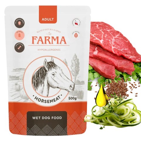 FARMA monobiałkowa karma Manufaktura Konina 500g - Saszetka