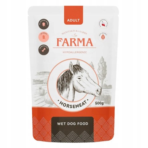 FARMA monobiałkowa karma Manufaktura Konina 500g - Saszetka