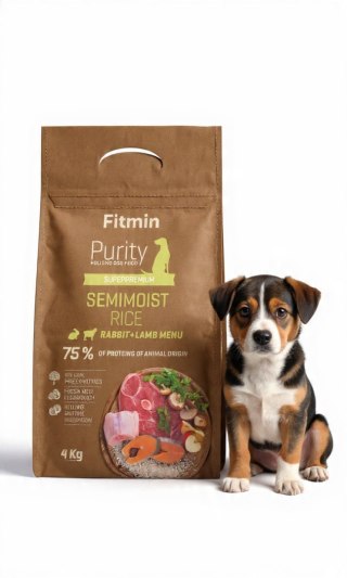 FITMIN PURITY RICE Semimoist Rabbit & Lamb 4kg półmiekka dla psa