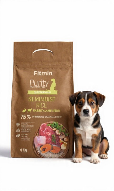 FITMIN PURITY RICE Semimoist Rabbit & Lamb 4kg półmiekka dla psa
