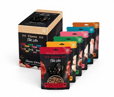 FITMIN dog&cat liofilizowane przysmaki multipack (6x30g)