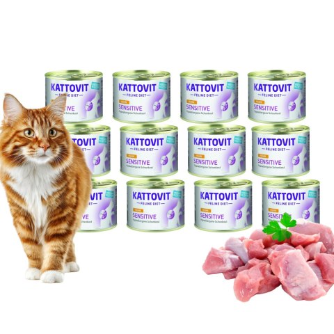 KATTOVIT SENSITIVE kot alergiczny hypoallergenic DUŻA puszka KURCZAK 185g