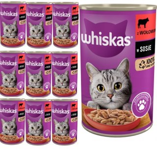 Karma dla kota Whiskas wołowina w sosie 10x400g puszka