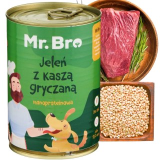 Mr. Bro Jeleń z Kaszą Gryczaną MONOBIAŁKOWA 400g karma dla psa