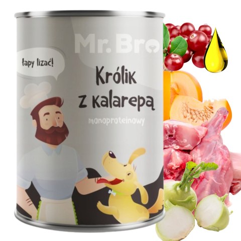 Mr Bro Królik z Kalarepą 400g Karma Mokra dla Psa Monoproteinowa