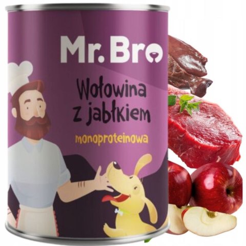 Mr. Bro Wołowina z jabłkiem 800g - Monoproteinowa