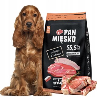 NA WAGĘ Pan Mięsko Karma PIES cielęcina z indykiem chrupki M 1kg