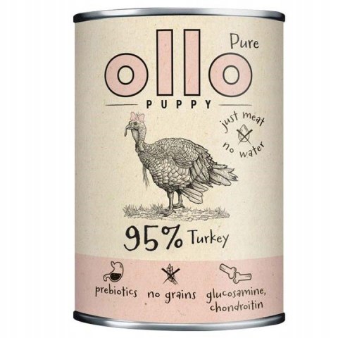 OLLO Pure Indyk Wołowina Mix smaków 6X850G mokra karma szczeniak