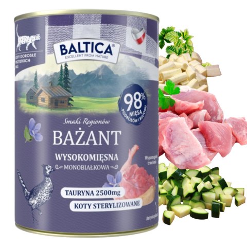 PAKIET BALTICA smaki regionów Kot dorosły Bażant 12x400g