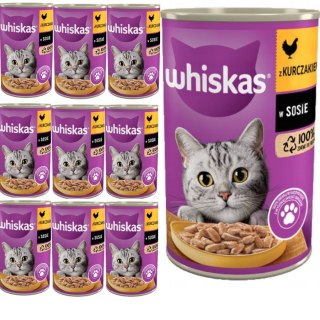 PAKIET Whiskas Mokra Karma Dla Kota Z Kurczakiem W Sosie Puszka 10X400g