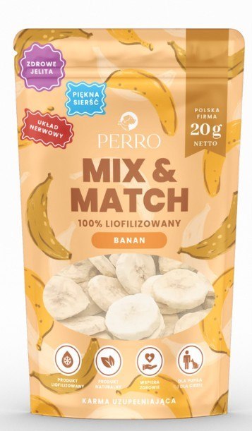 PERRO MIX & MATCH Banan przysmaki liofilizowane 20g