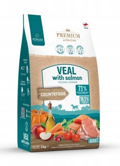POKUSA Karma Sucha Premium Selection Cielęcina z Łososiem 3kg