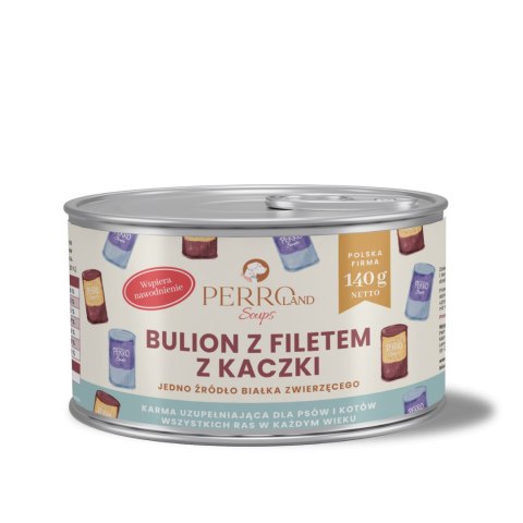 Perro Bulion z filetem z kaczki dla psa i kota PERROland Soups 140g
