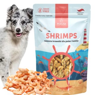 Pokusa SHRIMPS SUSZONE KREWETKI DLA PSÓW I KOTÓW 40 G.