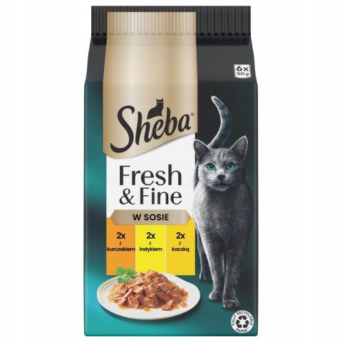 Sheba mini Fresh & Fine Saszetki 6x50g KURCZAK INDYK KACZKA