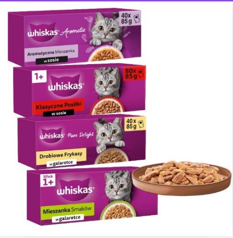 Whiskas Adult Mix Box 160x85g Karma Mokra dla Kota 4 Smaki