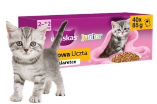 Whiskas Kitten Drobiowa Uczta w Galaretce 40x85g dla Kociąt
