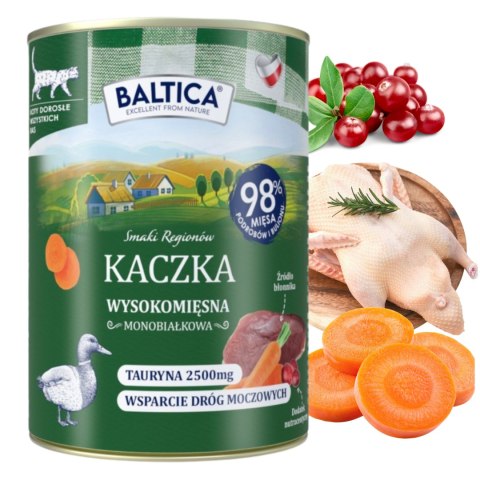 ZESTAW BALTICA SMAKI REGIONÓW Kot dorosły Kaczka 12X400g