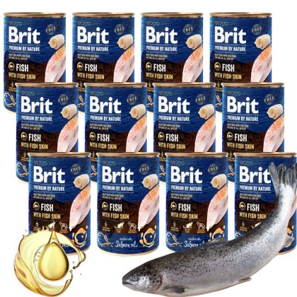 ZESTAW BRIT PREMIUM BY NATURE 12X400G FISH&FISH SKIN