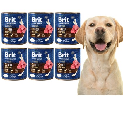 ZESTAW BRIT PREMIUM BY NATURE 6X800G BEEF&TRIPLES