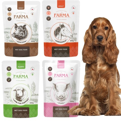 ZESTAW FARMA MONOBIAŁKOWA KARMA MIX SMAKÓW 4X500 2KG