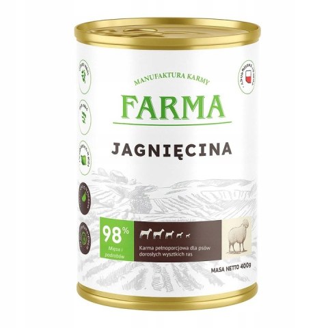 ZESTAW Farma Monobiałkowa karma mix 12X400 konina sarna jagnięcina