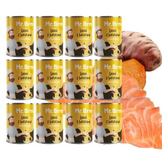 ZESTAW Mr. Bro Łosoś z Batatami 12X400g - Monoproteinowa