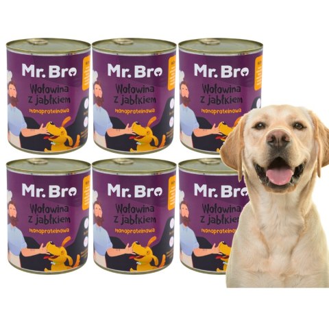 ZESTAW Mr. Bro Wołowina z jabłkiem 6X800g - Monoproteinowa