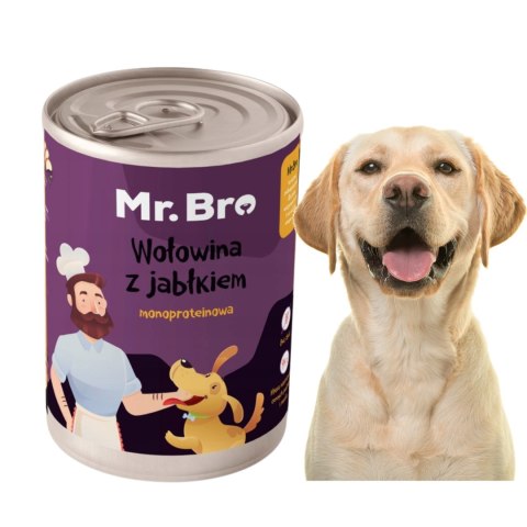 ZESTAW Mr. Bro Wołowina z jabłkiem 6X800g - Monoproteinowa